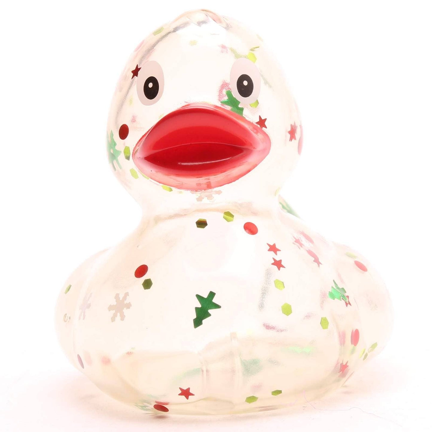 Glitter Christmas Theme Rubber Duck (red beak)