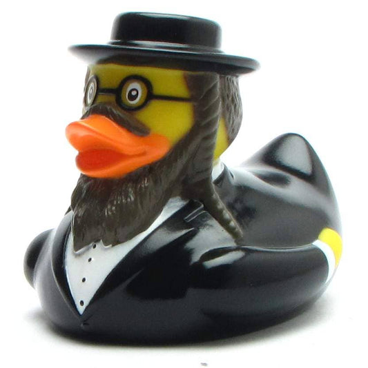 Jewish Rabbi Rubber Duck (black hair)