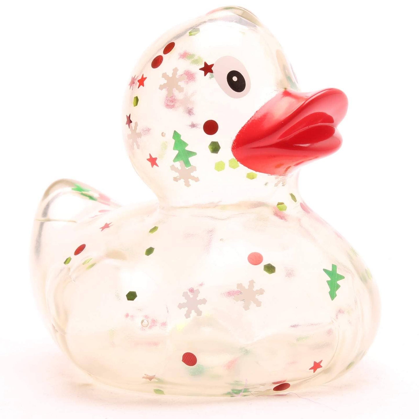 Glitter Christmas Theme Rubber Duck (red beak)