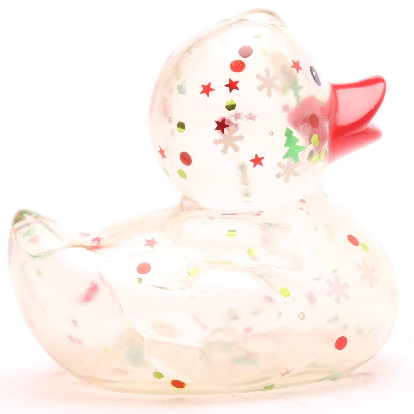 Glitter Christmas Theme Rubber Duck (red beak)