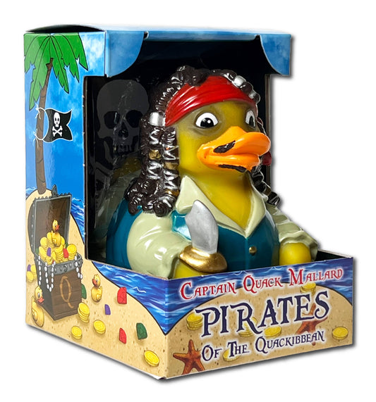 CelebriDucks Captain Quack Mallard, Pirate of the Quackibeean Rubber Duck